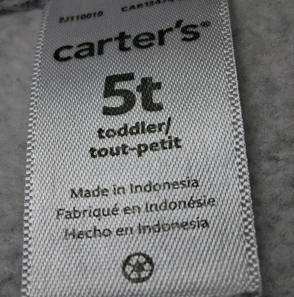 Carter's Gray and Green Hoodie    Size 5T - Picture 8 of 8